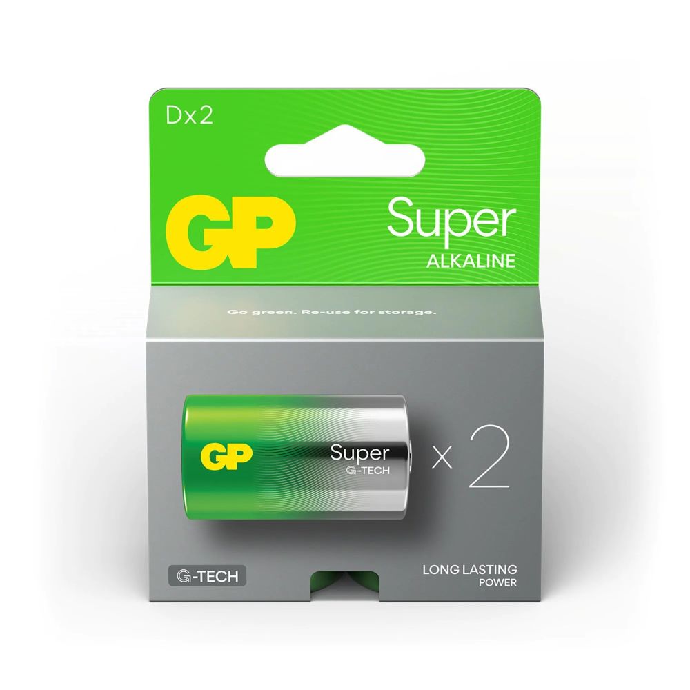 Batteria GP Super Alkaline D Mono asta grande, blister 2