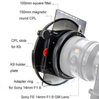 Kase K100 K9 Kit Sony 14mm F1.8 con CPL