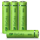 GP NiMH ReCyko AAA 950mAh 1.2V Rechargeable, 4 Pieces