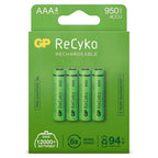 GP NiMH ReCyko AAA 950mAh 1.2V Rechargeable, 4 Pieces