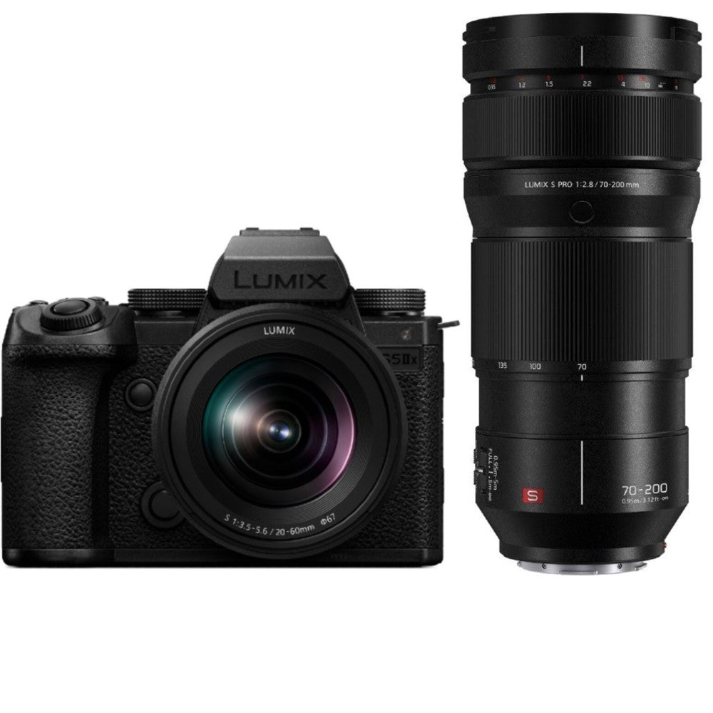 Panasonic Lumix DC-S5 IIX Corpo + Lumix S 20-60mm f/3.5-5.6 + Lumix S Pro 70-200mm f/2.8