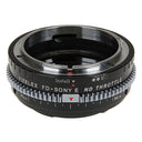 Adattatore per attacco obiettivo Vizelex Cine ND Throttle - SLR 35mm Canon FD e FL - Sony Alpha E-Attacco