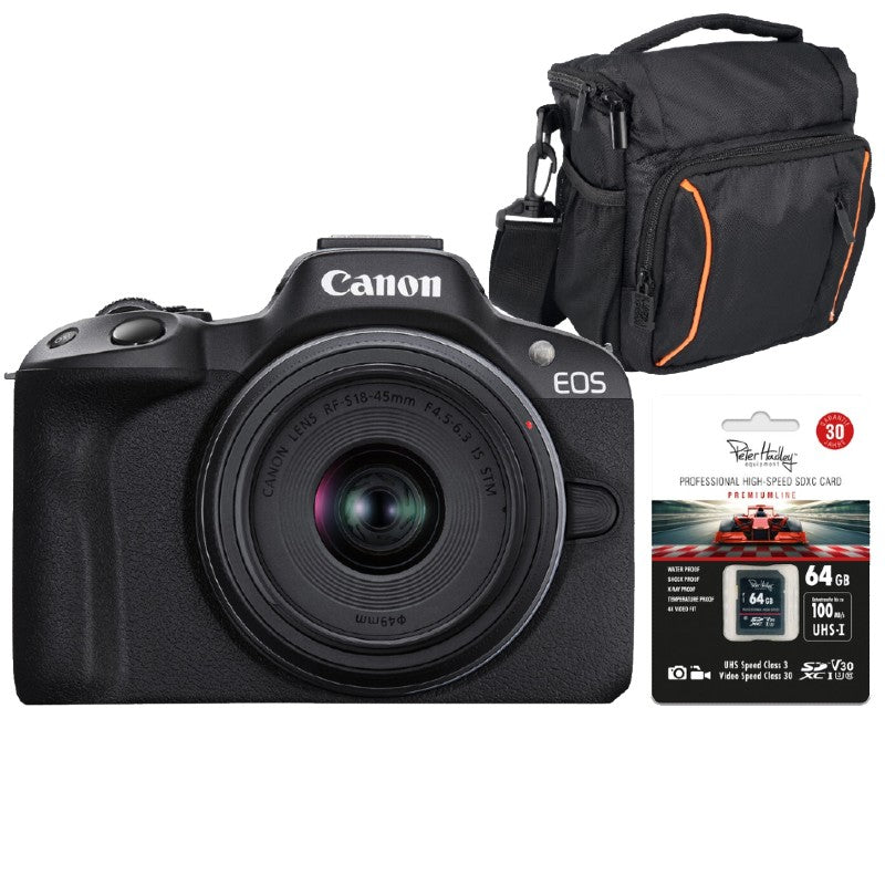 Canon EOS R50 nero + RF-S 18-45mm IS STM Starter Kit