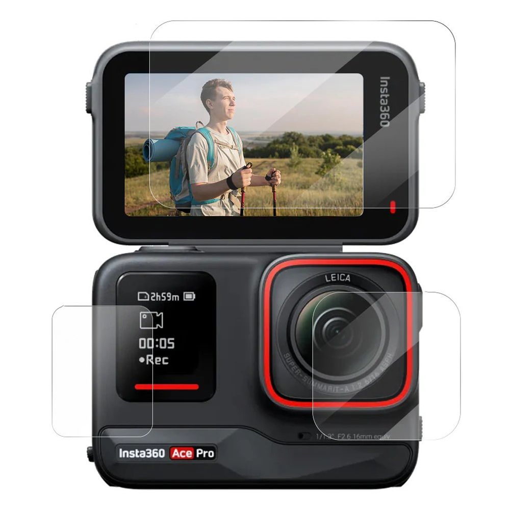 Set di pellicole protettive Telesin in vetro temperato per Insta 360 Ace Pro