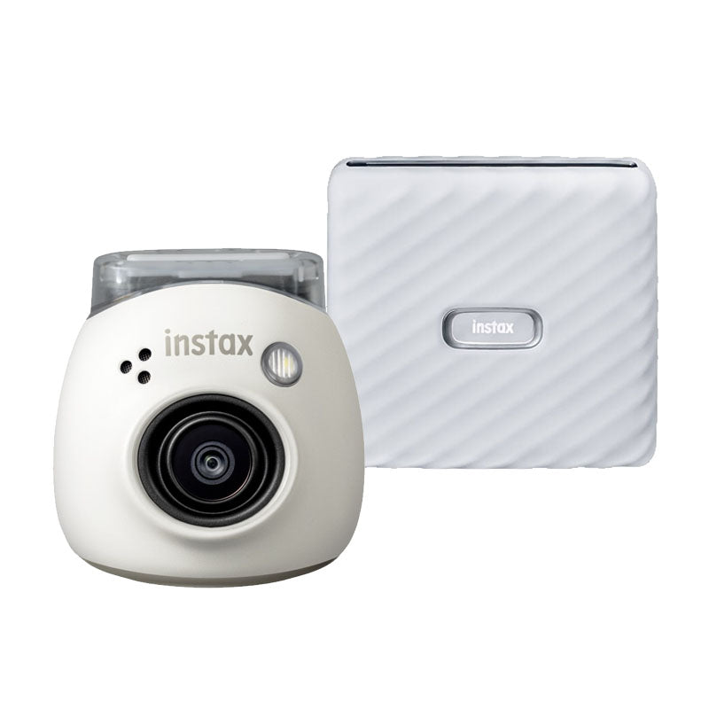Fujifilm INSTAX PAL digital fotocamera, Milky Bianco + stampante Link WIDE, Ash Bianco