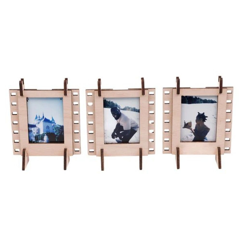 JollyLook 3 "Mini" photo frames, Natural wood