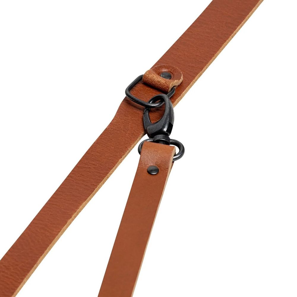La tracolla Hantler Cognac / Argento vecchio, grande 33 cm