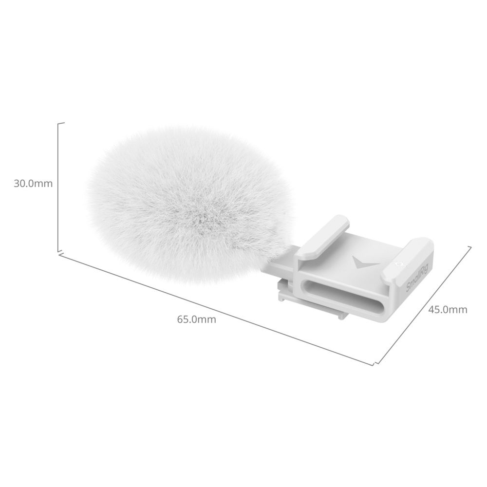 SmallRig 4734 Adattatore cold shoe con parabrezza peloso (bianco) per fotocamere Sony serie ZV