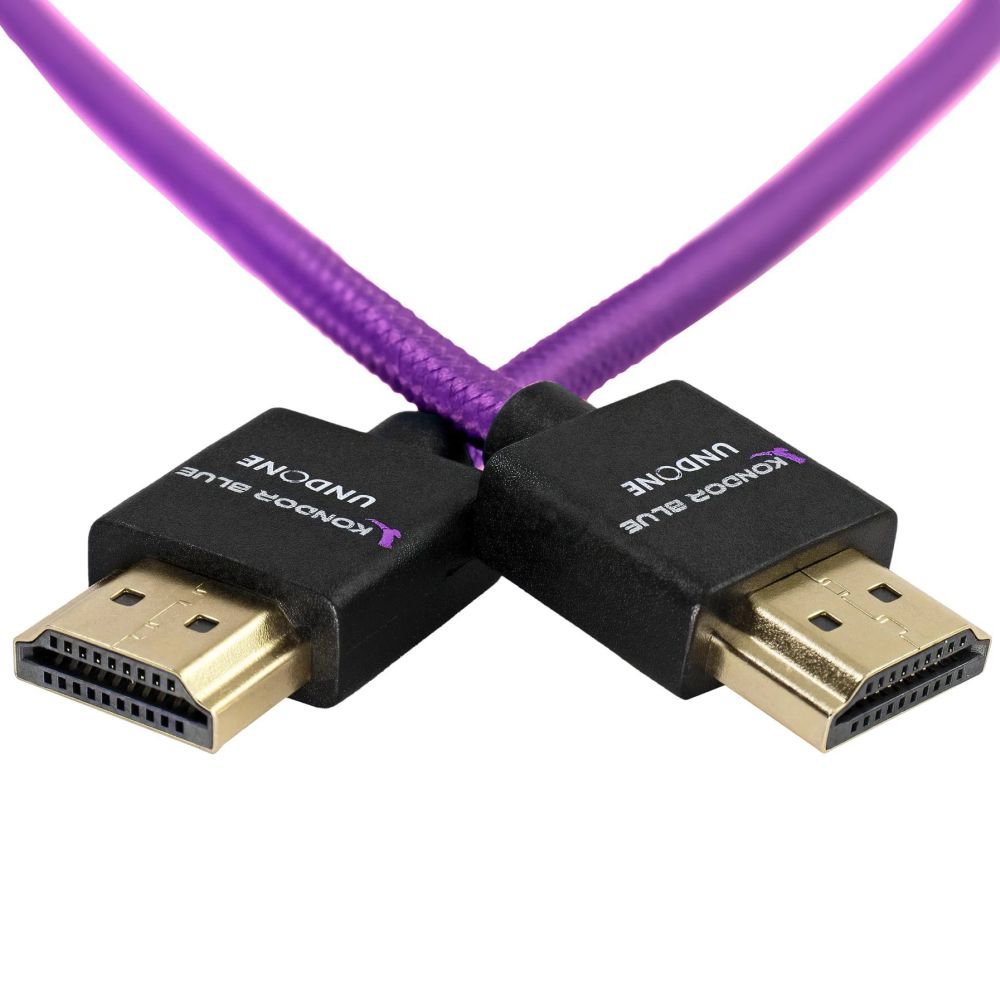 Kondor Blue Gerald Undone MK2 Full HDMI Straight braided cable 18", purple