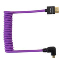 Kondor Blue Gerald Undone Cavo HDMI completo a micro-HDMI angolato 12"-24" arricciato (viola) - angolo sinistro (Sony/Fuji)