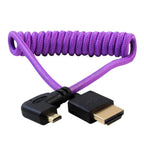 Kondor Blue Gerald Undone Cavo HDMI completo a micro-HDMI angolato 12"-24" arricciato (viola) - angolato (R5/R6)