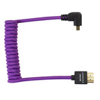 Kondor Blue Gerald Undone Cavo HDMI completo a micro-HDMI angolato 12"-24" arricciato (viola) - angolato (R5/R6)