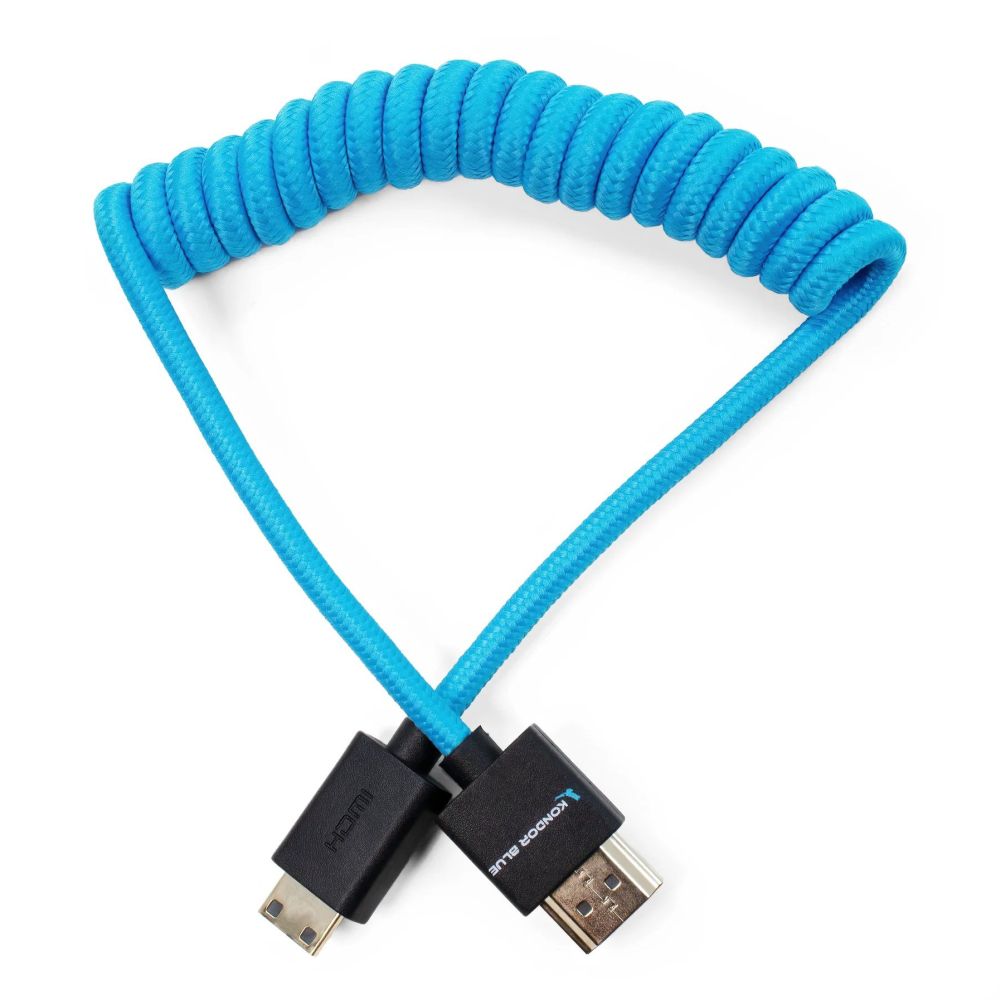 Kondor Blue Curled Mini HDMI to Full HDMI (12-24")