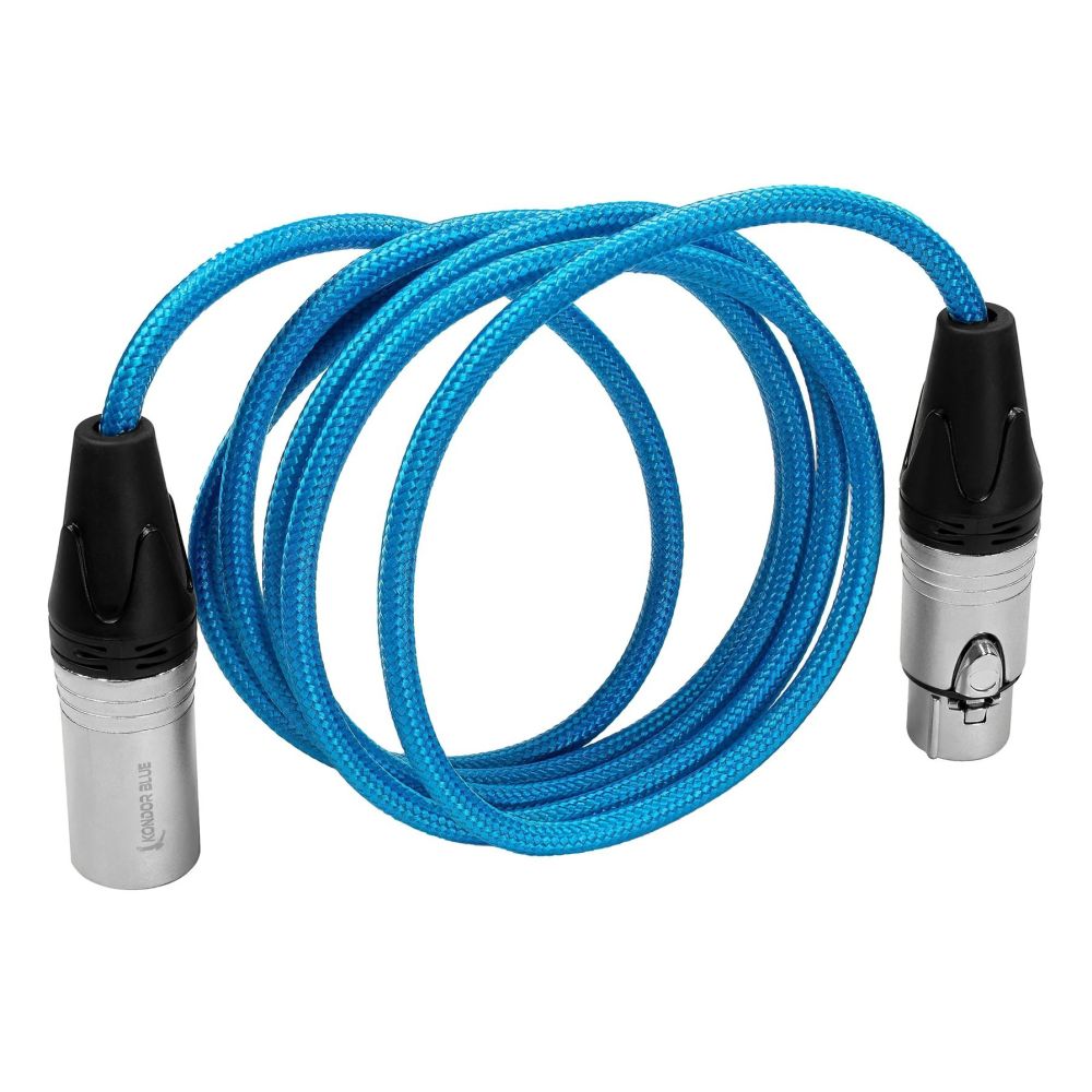 Kondor Blue Male XLR to Female XLR audio cable (5 Feet)