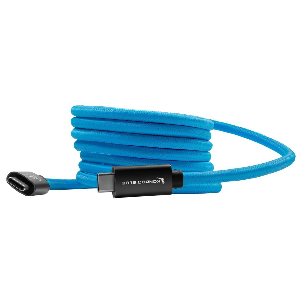 Kondor Blue Thunderbolt 4 USB 4.0 Type C cable Blazing 40G Speeds 5A 100W straight 6Ft