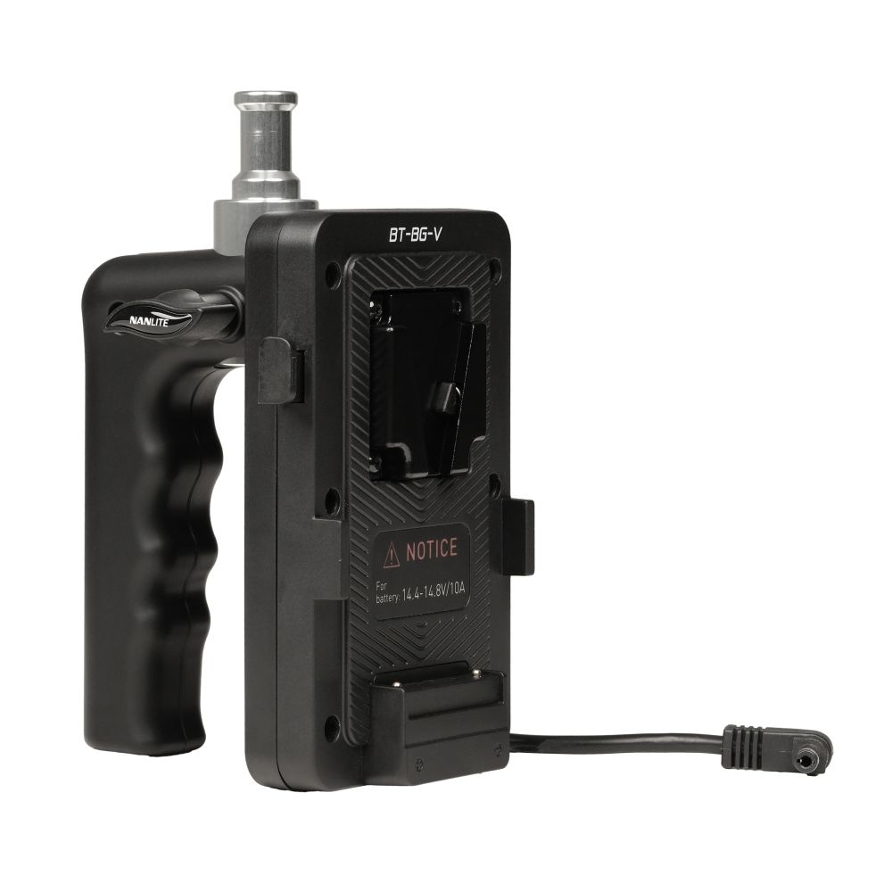Impugnatura per batteria a V Nanlite con connettore DC