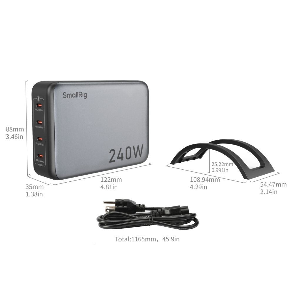 SmallRig 4752 Adattatore di alimentazione PD a 4 porte da 240W (standard UE) 4752