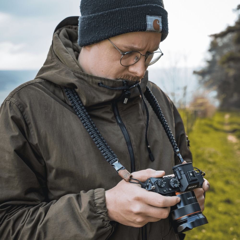 C-Rope Traveler tracolla per fotocamera Silent Nero, 140cm Paracord
