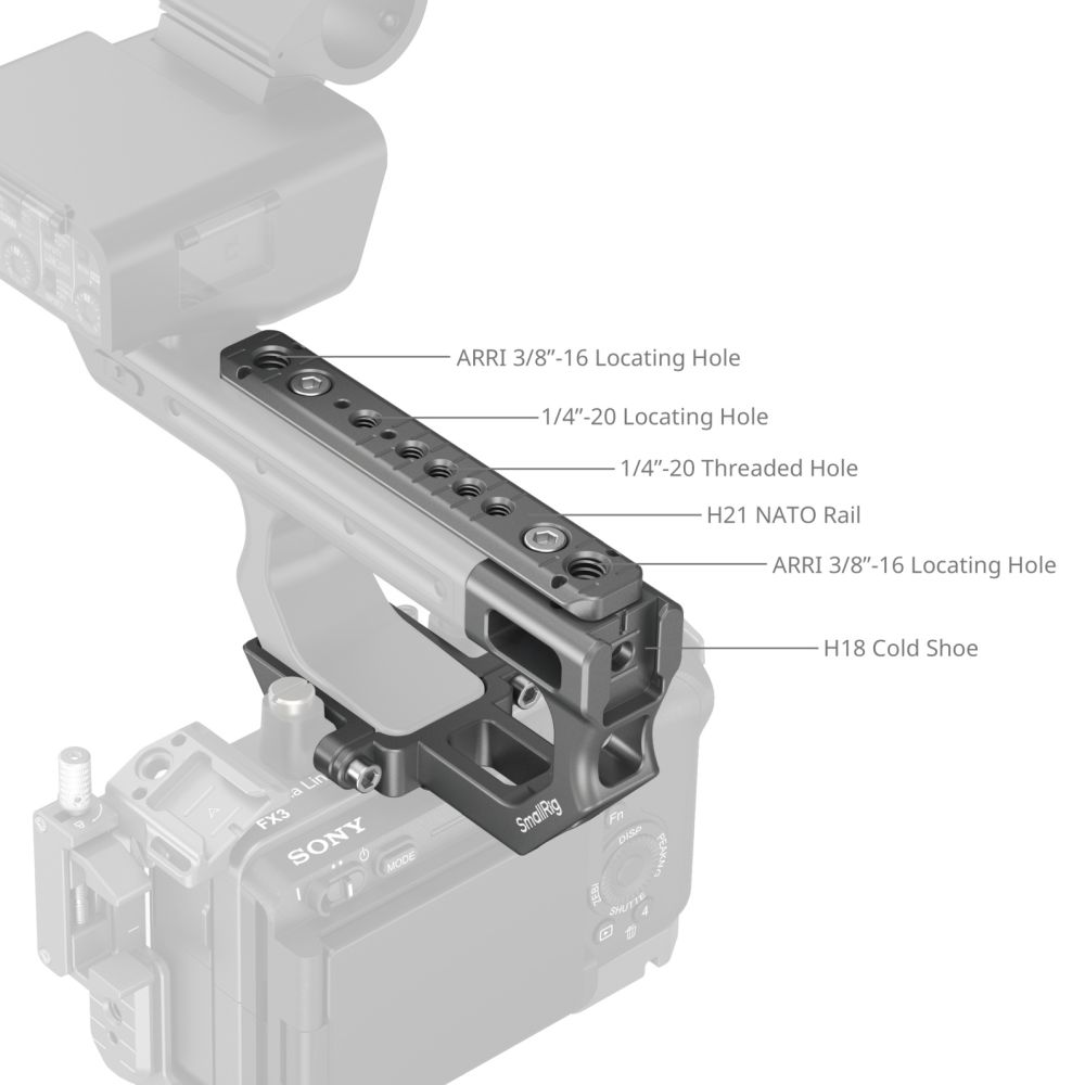Kit piastra di estensione SmallRig per l'impugnatura XLR di Sony FX3 / FX30 4830