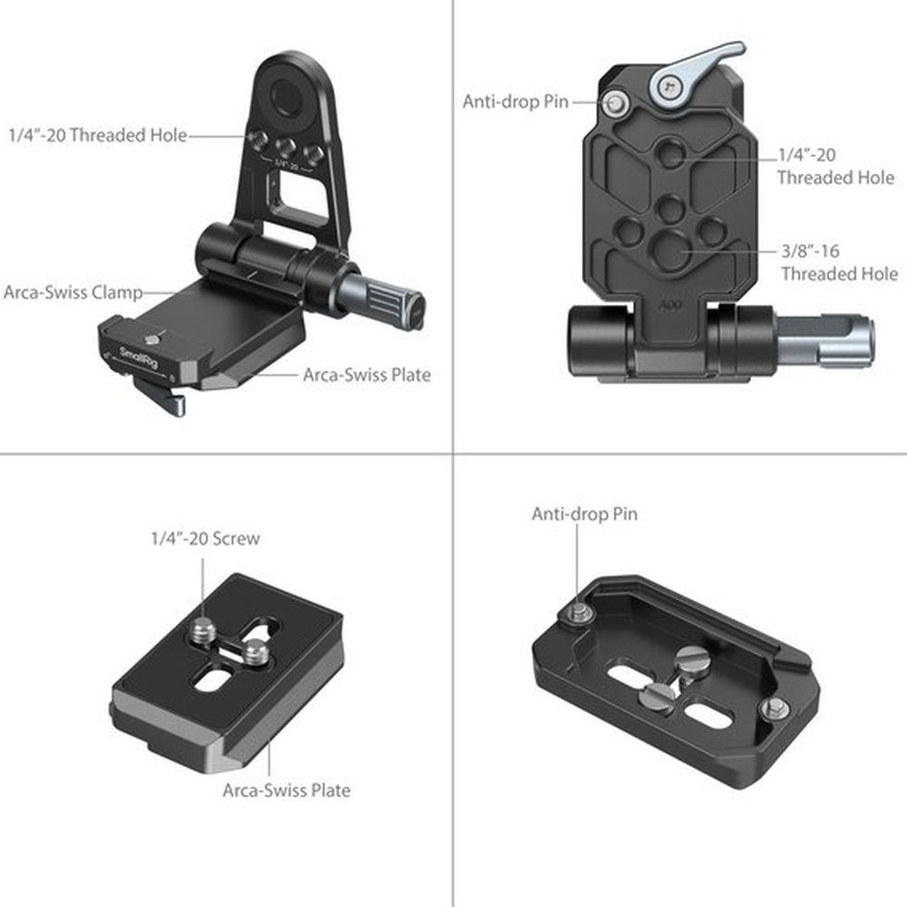 SmallRig Kit piastra di montaggio adattatore per batteria NP-F per fotocamere mirrorless 4696