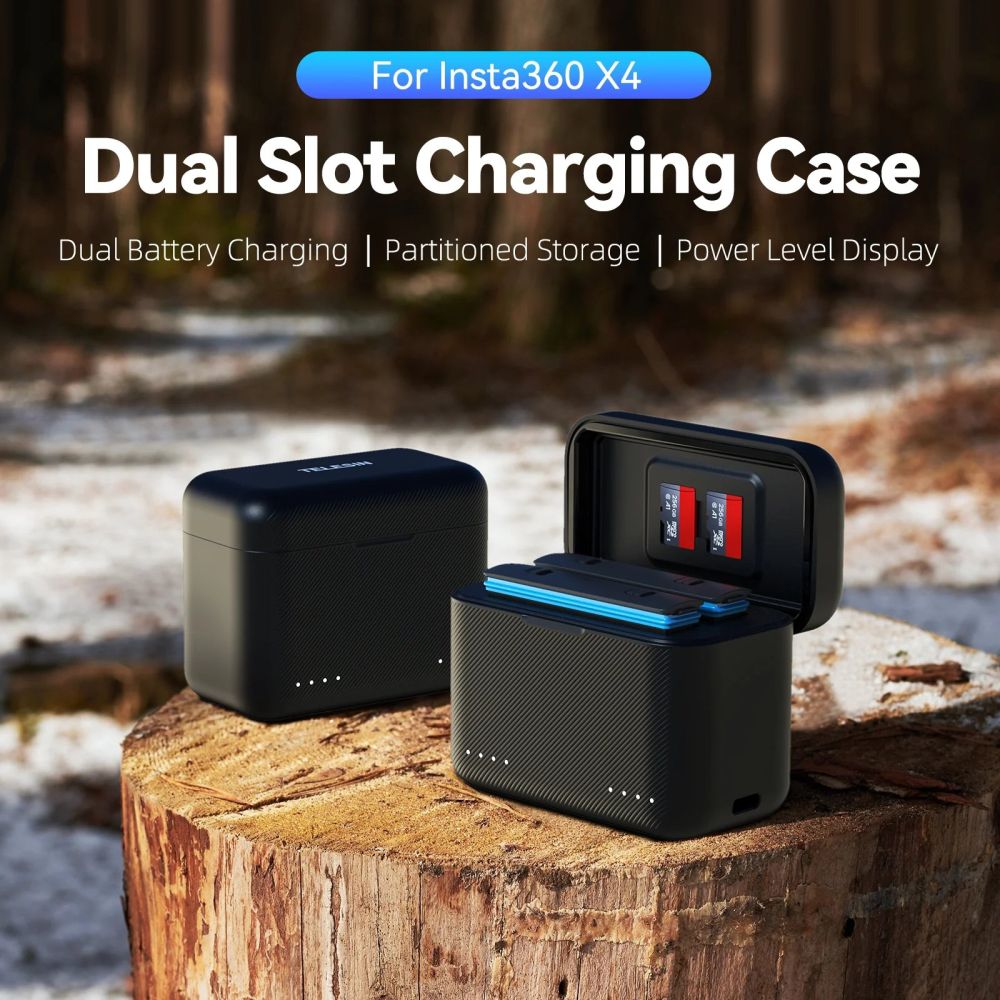 Telesin Charging box for Insta360 X4 batteries (2 slots)