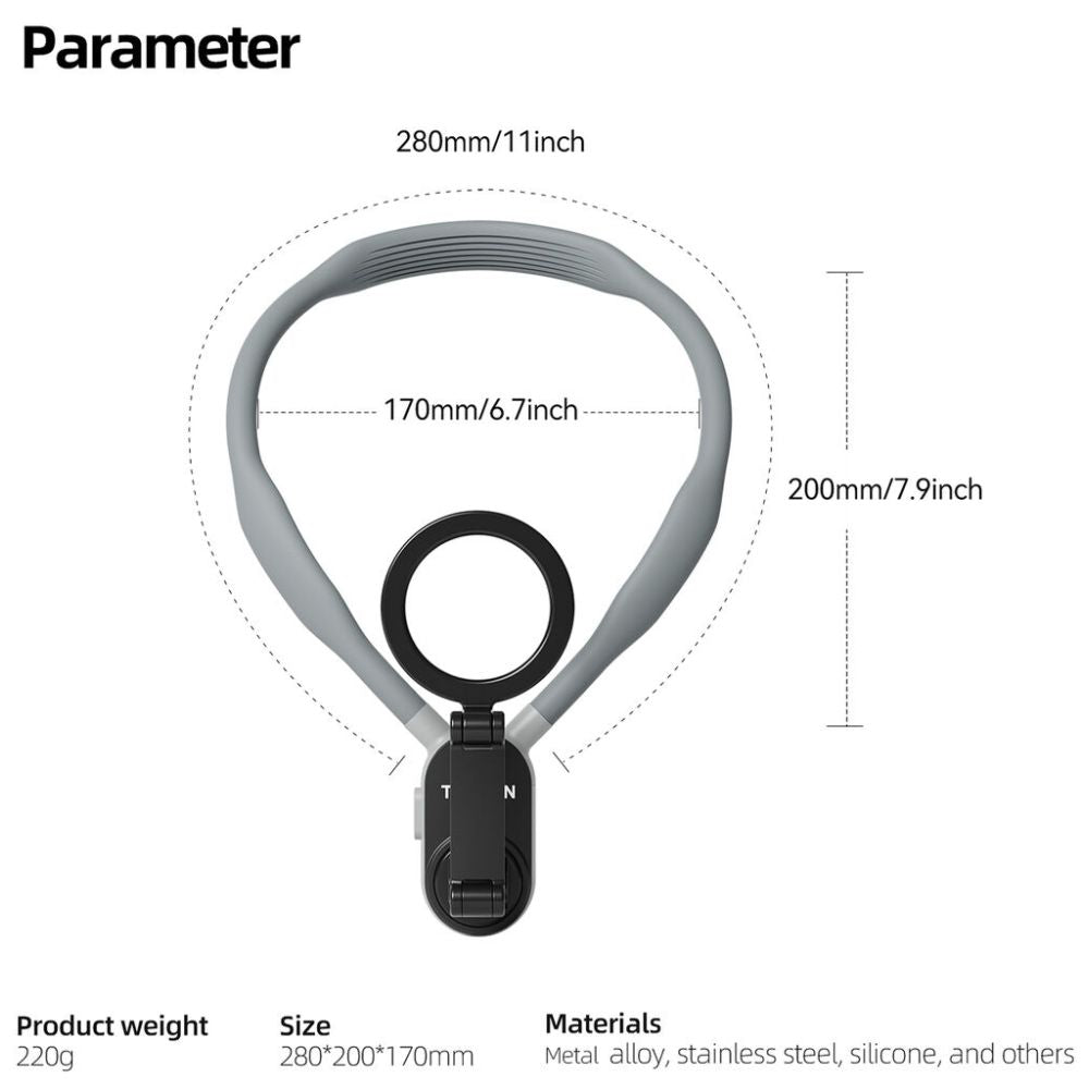 Telesin Neck Mount magnetic with MagSafe for smartphone, grey