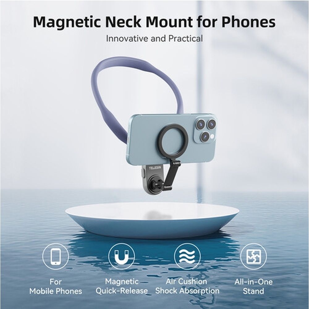 Telesin Neck Mount magnetic with MagSafe for smartphone, blue