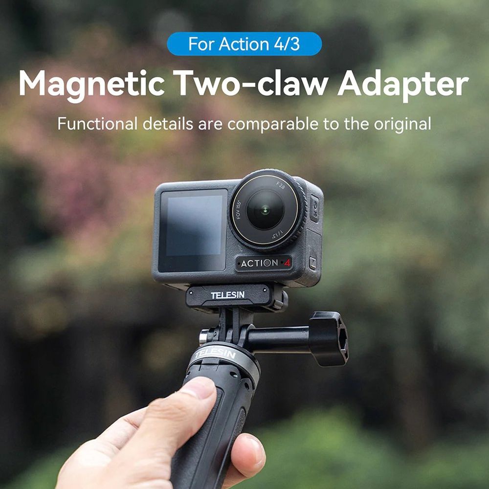 Telesin doppio supporto magnetico ad artiglio per DJI Osmo Action 3