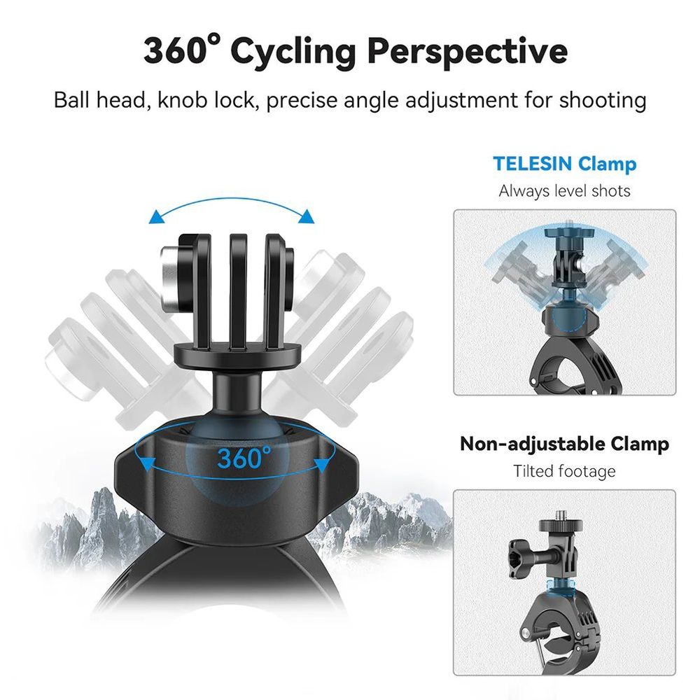 Telesin Supporto per tubo bici ruotabile a 360º