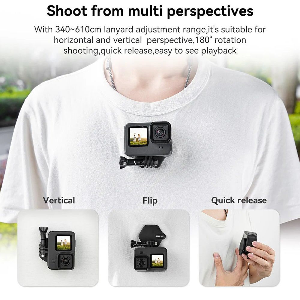 Supporto magnetico Telesin per GoPro con attacco al collo