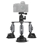 Telesin Supporto a ventosa a 3 bracci per GoPro+telecamera (con 3 ventose)