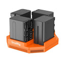 SmallRig NP-F970 Caricabatterie per videocamera a 4 canali e kit di 4 batterie 4834