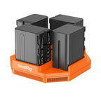 SmallRig NP-F970 Caricabatterie per videocamera a 4 canali e kit di 4 batterie 4834
