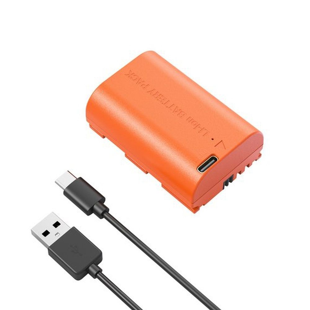 SmallRig 4968 LP-E6NH Batteria ricaricabile per fotocamera USB-C arancione