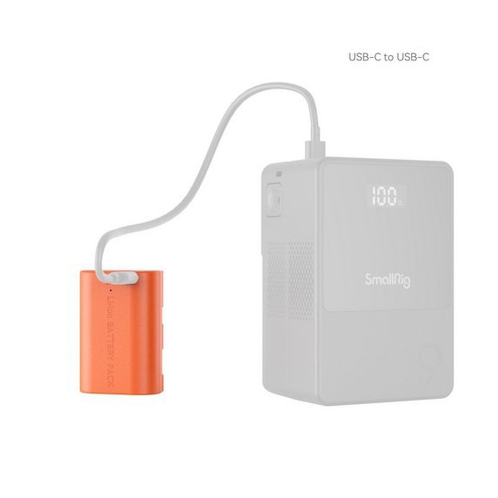 SmallRig 4968 LP-E6NH Batteria ricaricabile per fotocamera USB-C arancione