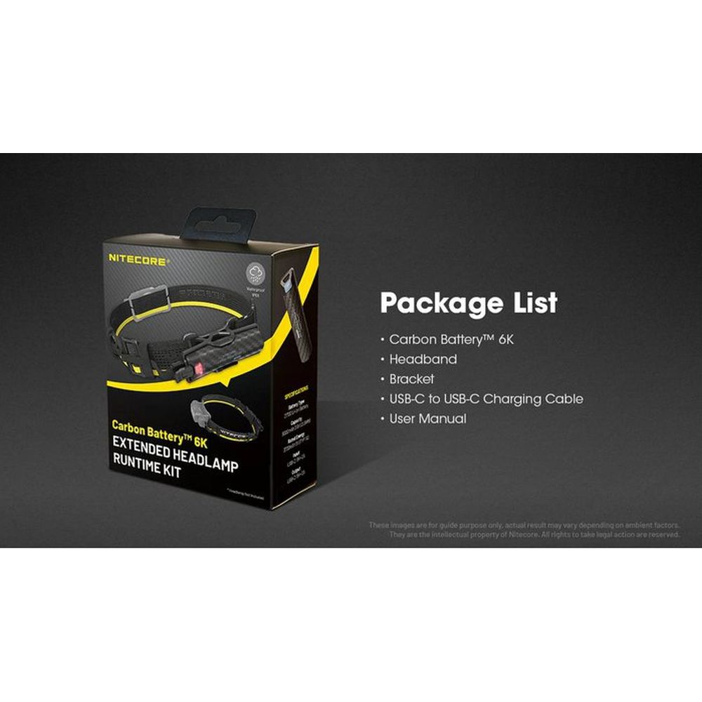 Kit Nitecore Carbon Battery 6K per un'autonomia prolungata della lampada frontale