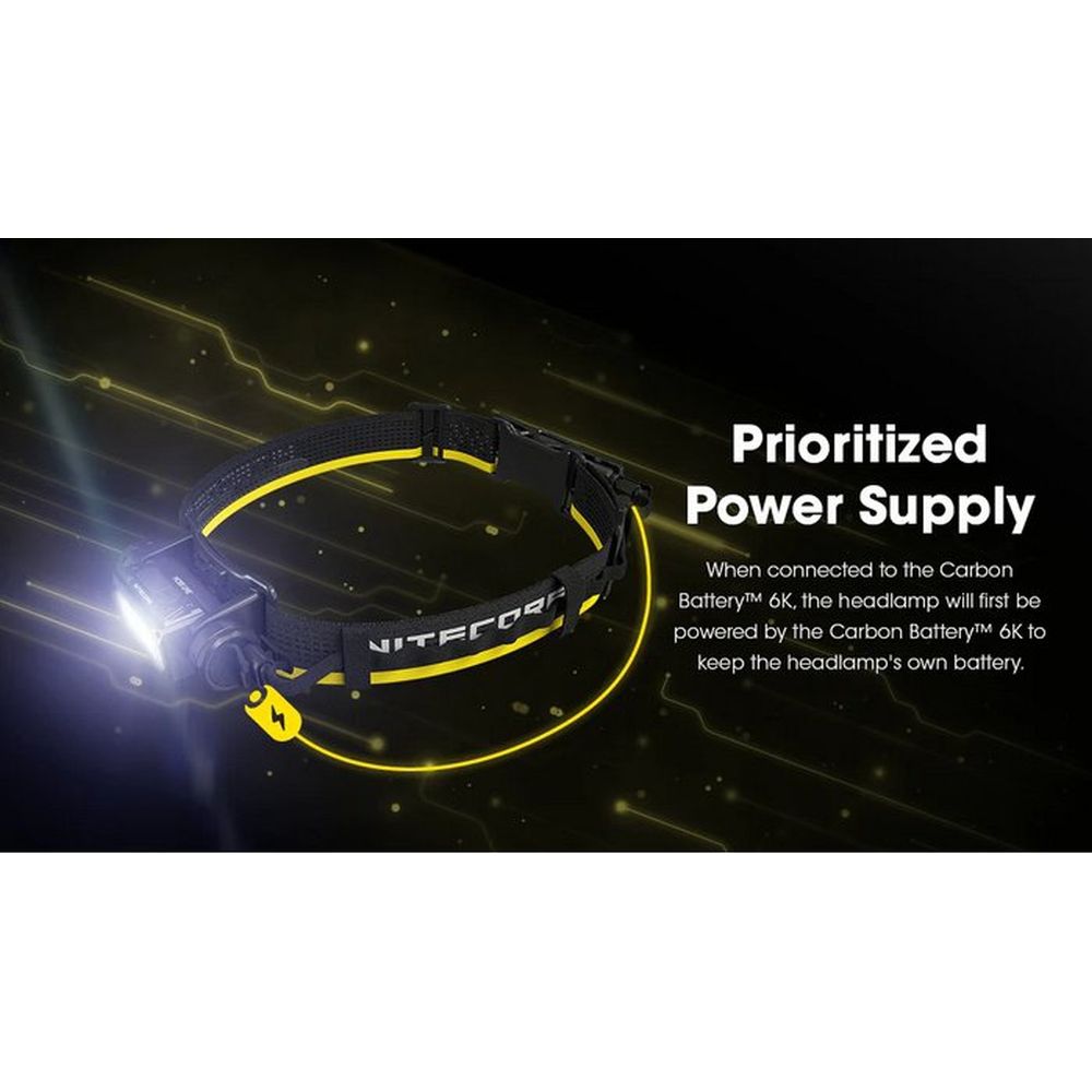 Kit Nitecore Carbon Battery 6K per un'autonomia prolungata della lampada frontale