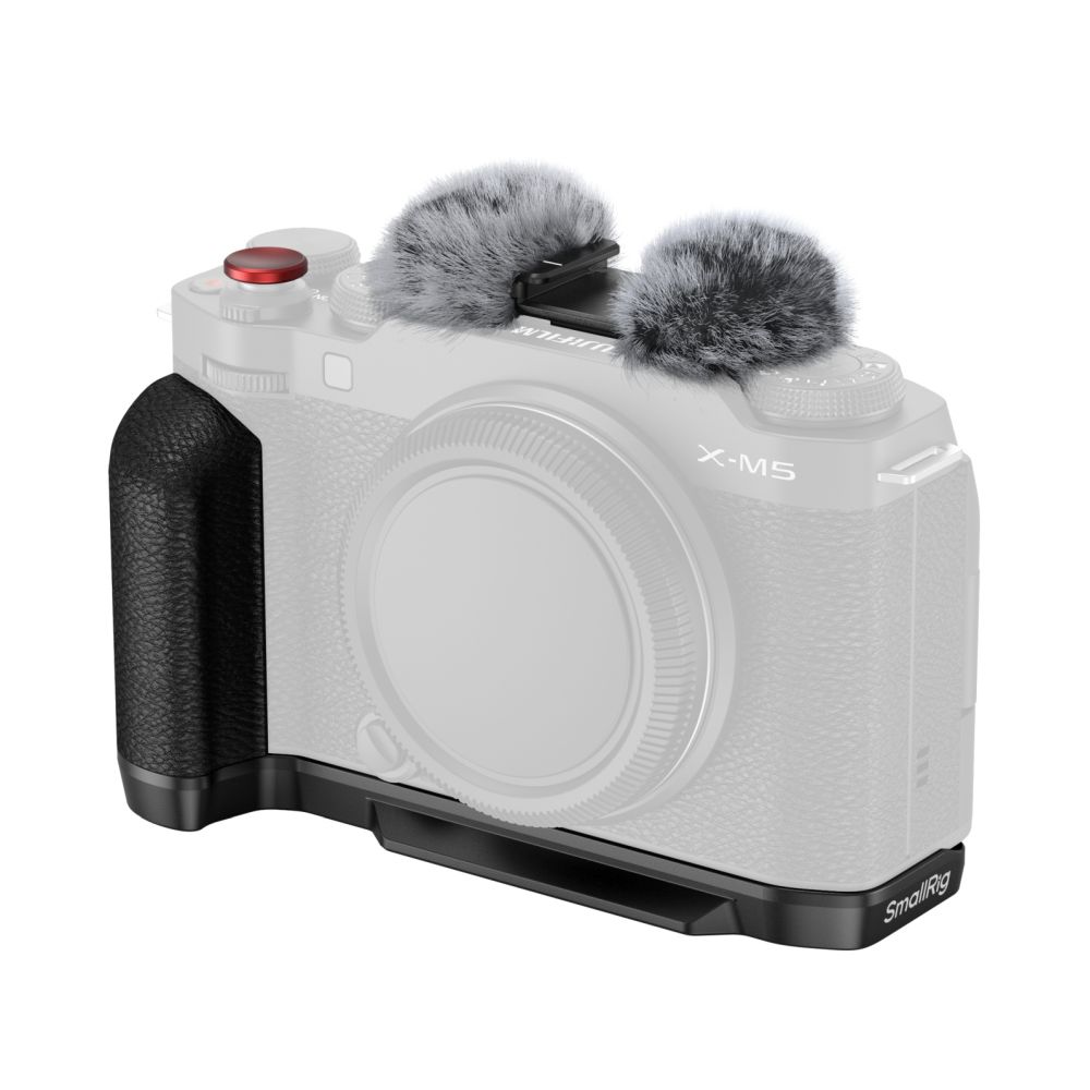 SmallRig 4876 Piastra di montaggio a L con impugnatura in silicone per Fujifilm X-M5, nero