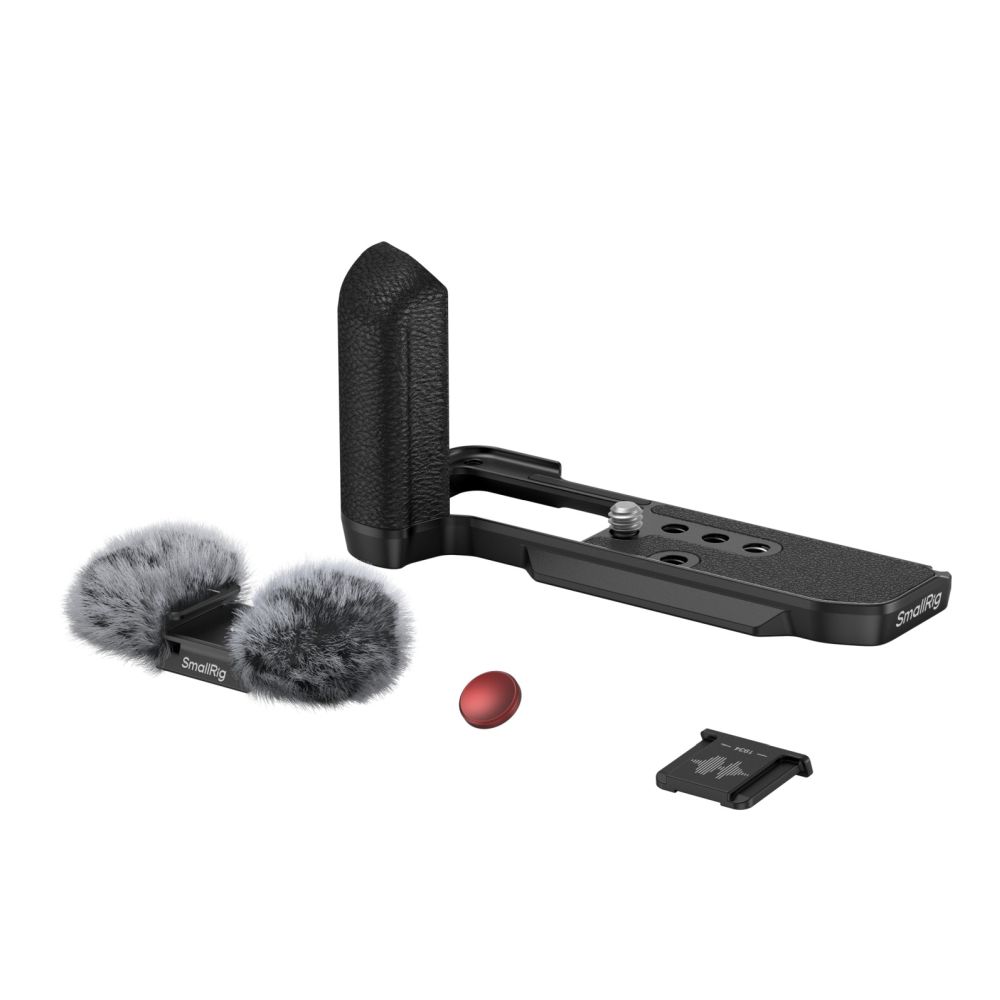 SmallRig 4876 Piastra di montaggio a L con impugnatura in silicone per Fujifilm X-M5, nero