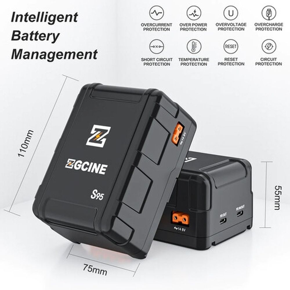 ZGCINE Batteria per montaggio a V 98Wh serie S