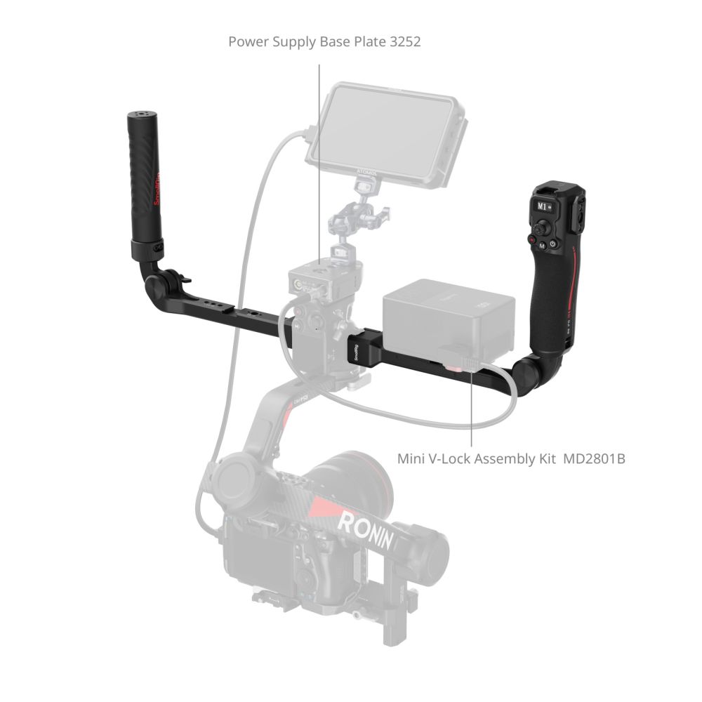 SmallRig 4327 Impugnatura doppia di controllo della messa a fuoco per la serie DJI RS