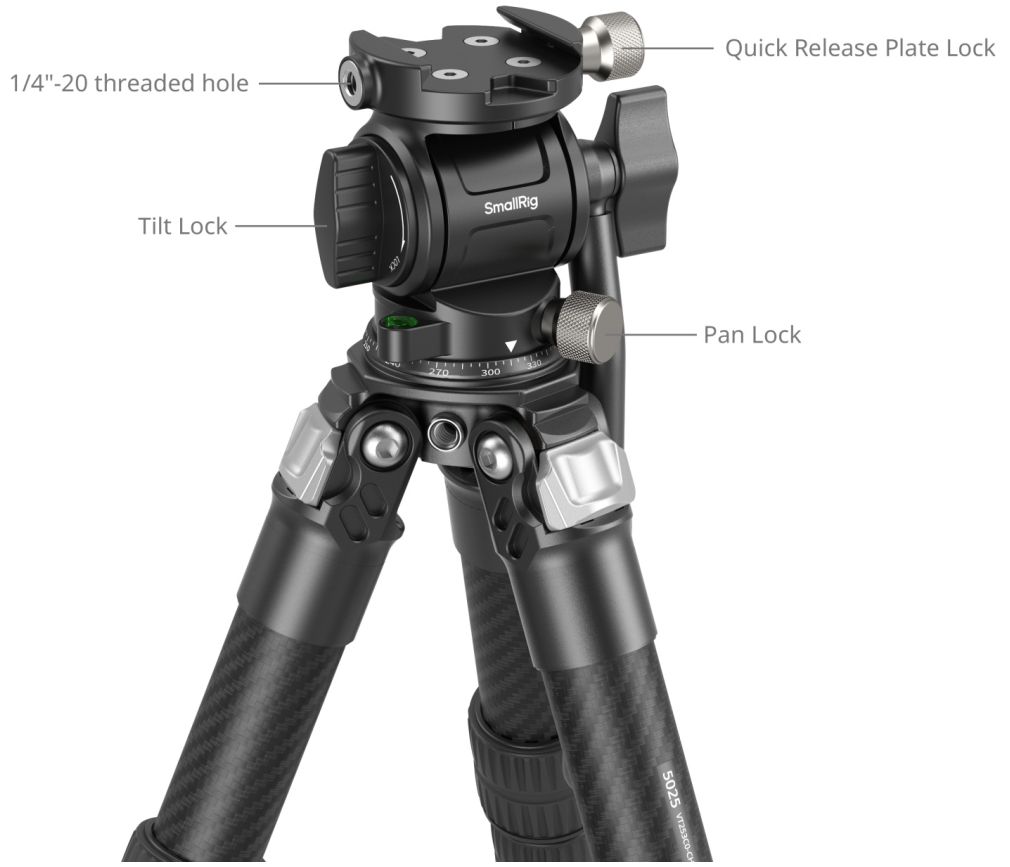 SmallRig 5025 Heavy Duty Carbon Fiber Tabletop Tripod Kit