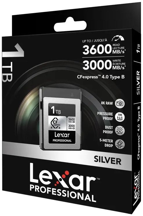 Lexar Professional Silver 4.0 CFexpress Card Type B R3600/W3300 MB/s – 1TB