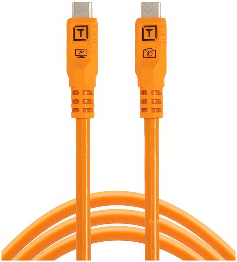Tether Tools TetherPro Optima 10G USB-C, 10' (3m), straight orange