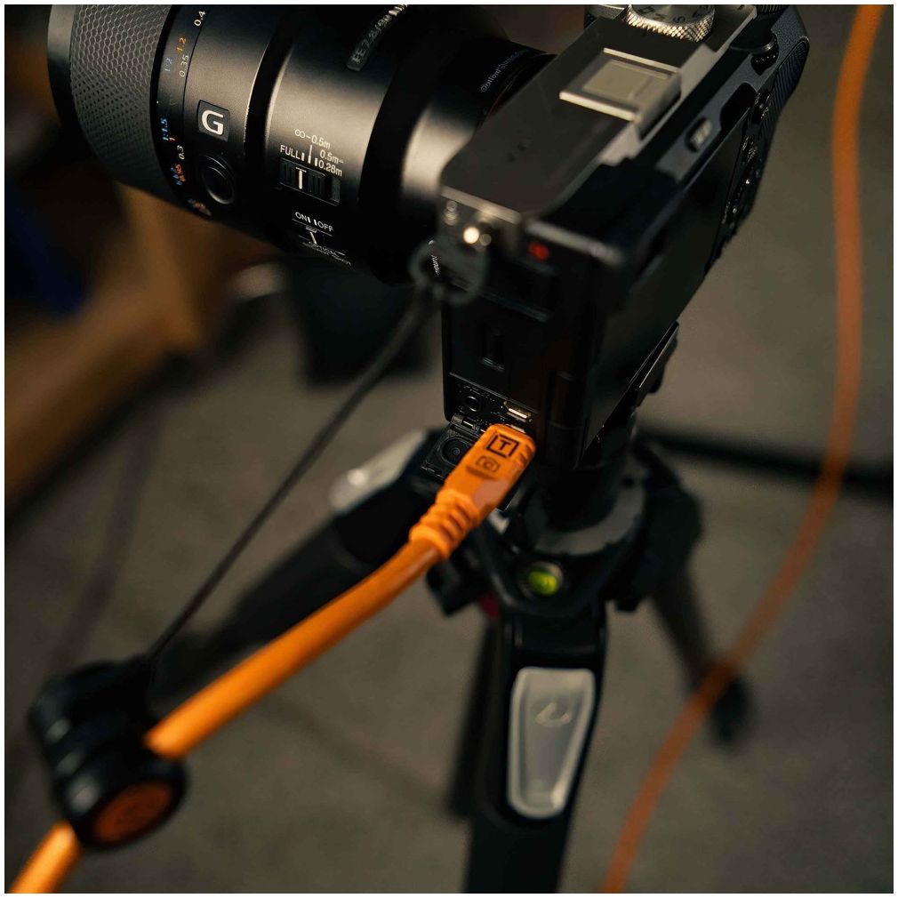Tether Tools TetherPro Optima 10G USB-C, 10' (3m), straight orange