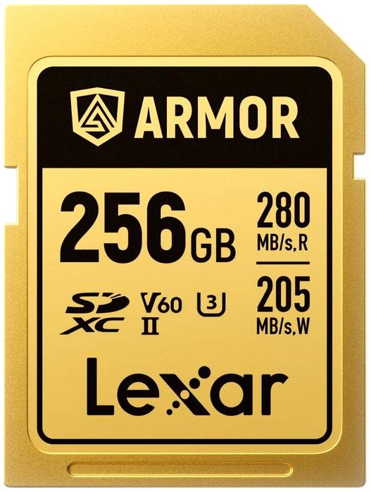 Lexar Pro Gold Armor 256GB SDXC UHS-II V60 - R280/W210 MB/s - IP68