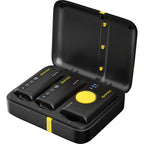 7RYMS Microfono wireless iRay DW10 con 2 trasmettitori + custodia, nero