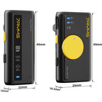 7RYMS Microfono wireless iRay DW10 con 2 trasmettitori + custodia, nero