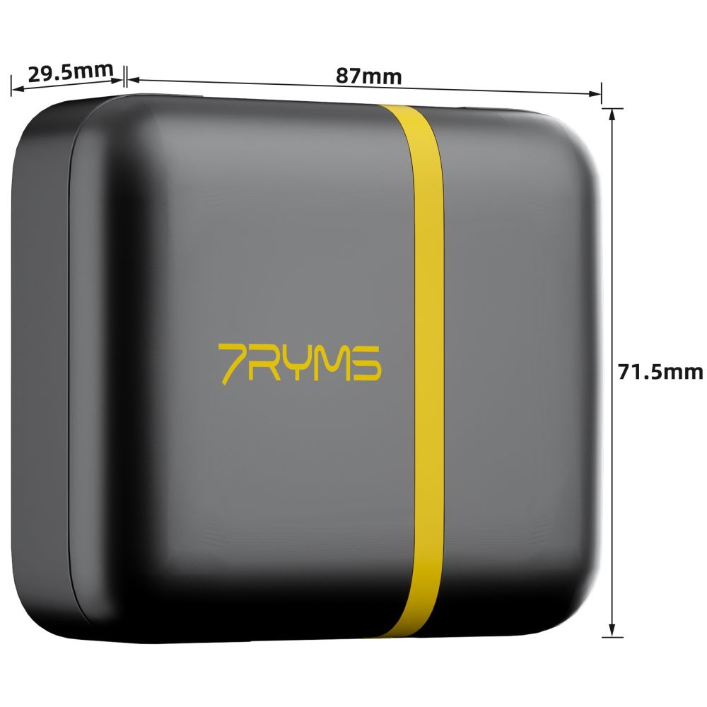 7RYMS Microfono wireless iRay DW10 con 2 trasmettitori + custodia, nero