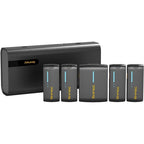 7RYMS Microfono wireless iRay DW40 con 4 trasmettitori, nero
